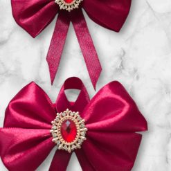 Gift box with hairbows collection in red colors. 4 Gift box with hairbows collection in red colors. 4