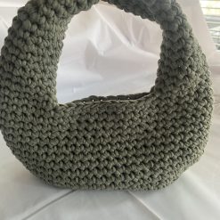 Handmade Crochet Khaki Egg Bag