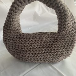 Handmade Crochet Taupe Egg Bag