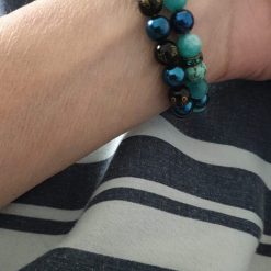 semi precious bead/ Macrame bracelets