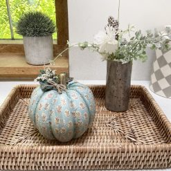 Ceramic Pumpkin, Decoupaged Autumn Decor