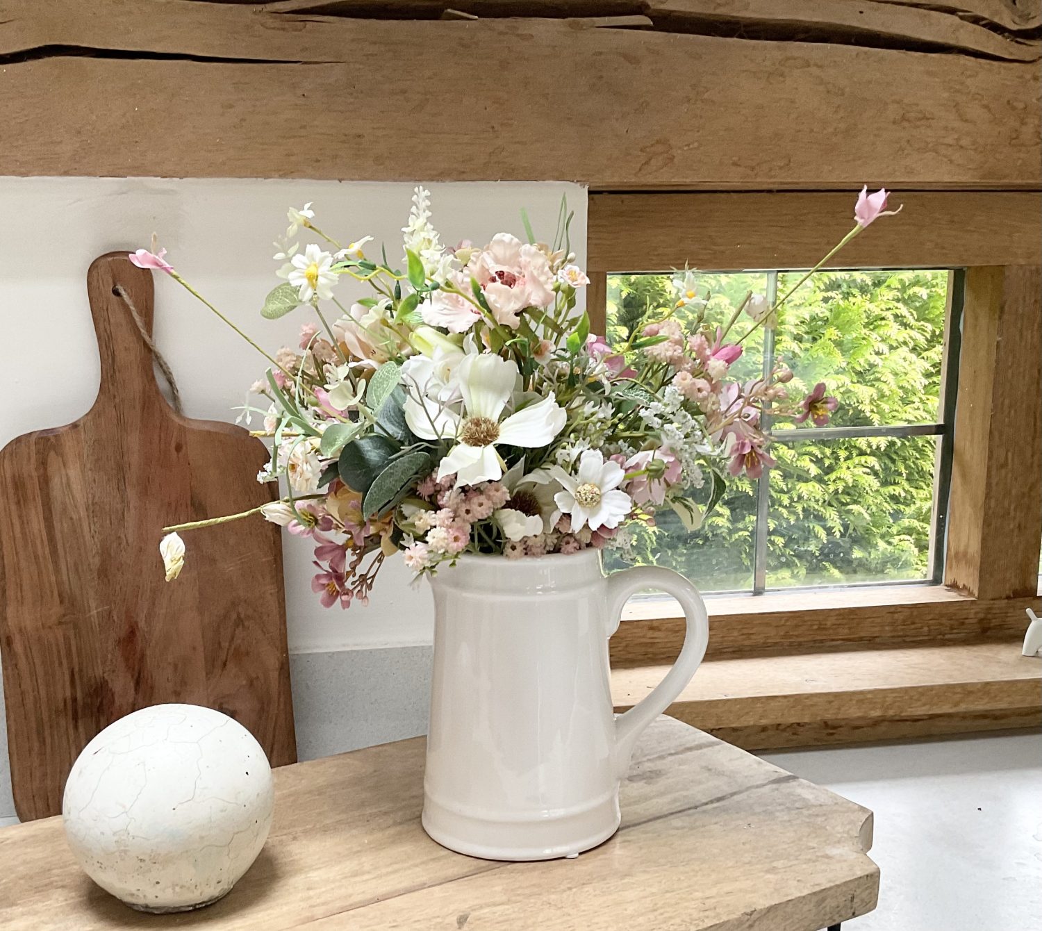Floral Display in Ceramic Jug, Centrepiece Floral Display in Ceramic Jug, Centrepiece