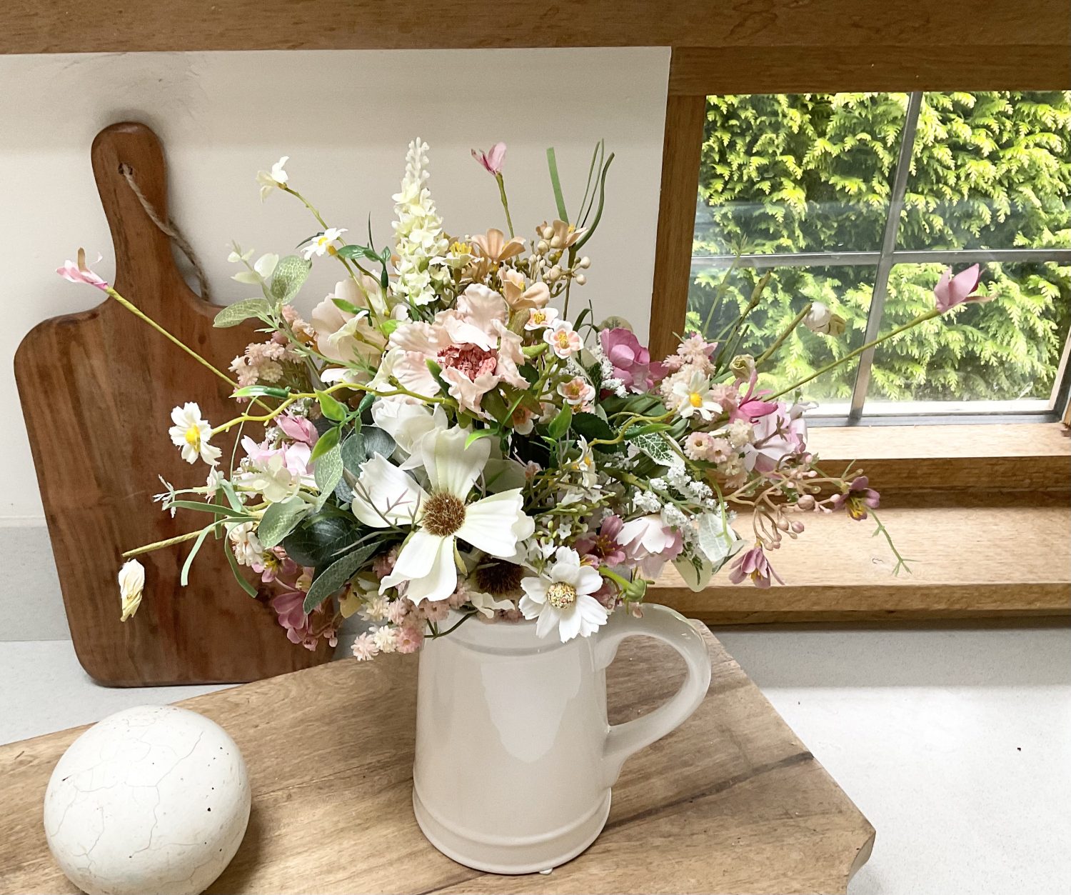 Floral Display in Ceramic Jug, Centrepiece Floral Display in Ceramic Jug, Centrepiece