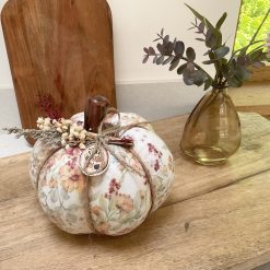 Ceramic Pumpkin, Decoupaged Autumn Decor