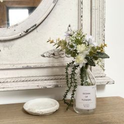 Faux Florals in Glass Perfume Style Bottle