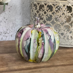 Painted Pumpkin, Ceramic Autumn Decor