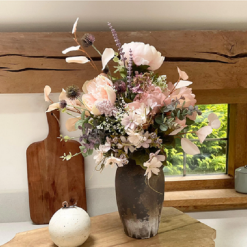 Vintage Florals in Vase, Faux Floral Decor