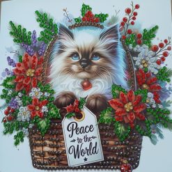 Handmade Diamond Art Christmas Card and Envelope