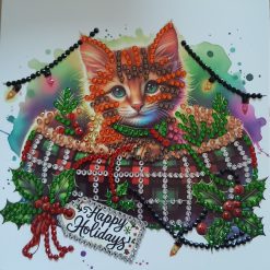 Handmade Diamond Art Christmas Card and Envelope