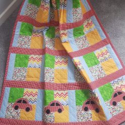Cot/cot bed quilted topper cars