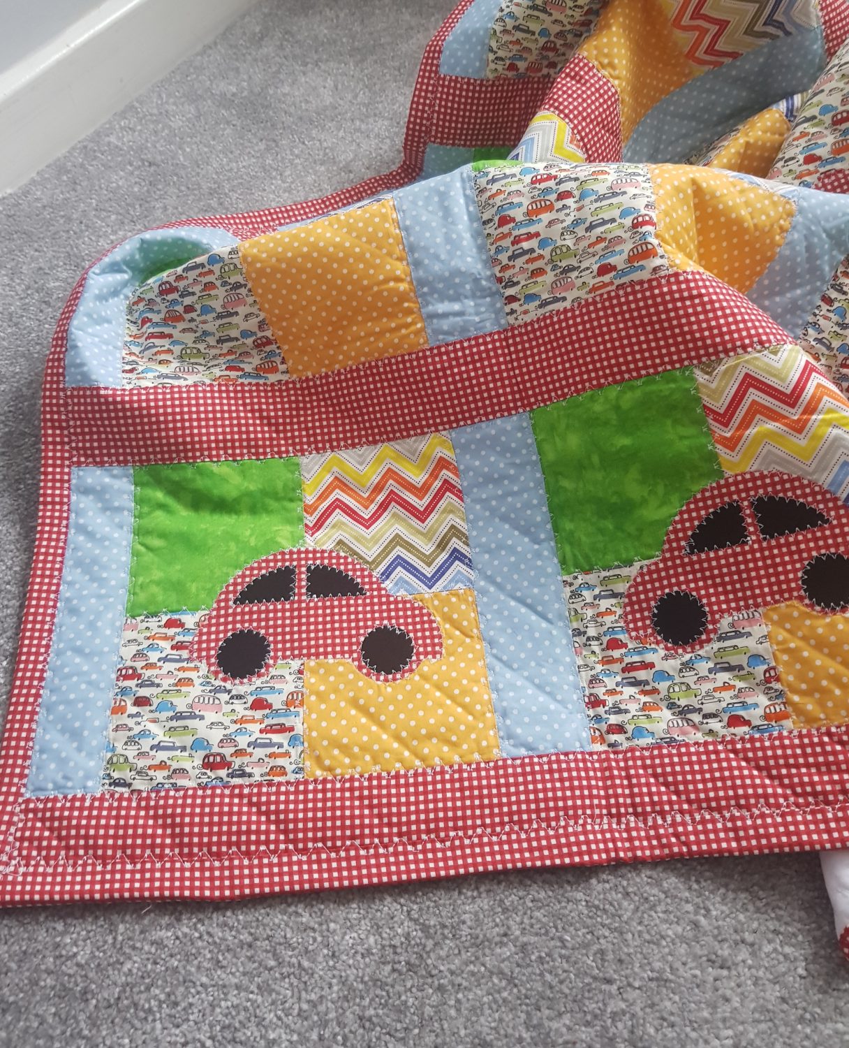 Cot/cot bed quilted topper cars Cot/cot bed quilted topper cars