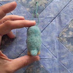 Needle Felted Ornament - Penguinli With Snowball 2