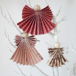 Angel Hangers, Set of 3 Origami Ornaments, Festive Decorations