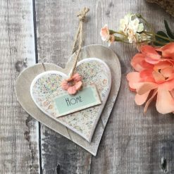 Wooden Heart Hanger, Decoupaged Plaque