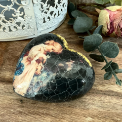 Decoupaged Vintage Style Heart Ornament, Paperweight 1 Decoupaged Vintage Style Heart Ornament, Paperweight 1