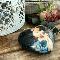 Decoupaged Vintage Style Heart Ornament, Paperweight 2 Decoupaged Vintage Style Heart Ornament, Paperweight 2