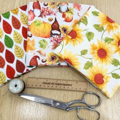 Fat Quarter Fabric Bundle - Autumn Fabric Gonks Sunflowers & Leaves Mix - 3 Piece Bundle - Quality Cotton Craft Fabric Material 3