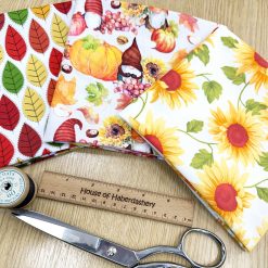 Fat Quarter Fabric Bundle - Autumn Fabric Gonks Sunflowers & Leaves Mix - 3 Piece Bundle - Quality Cotton Craft Fabric Material 2