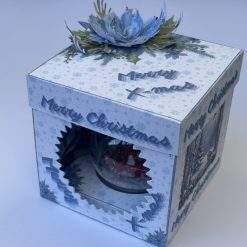 Handmade Christmas Card with Ornament Ball | Unique Holiday Greeting | Festive Gift Idea | 9x9x9 cm Christmas Decoration
