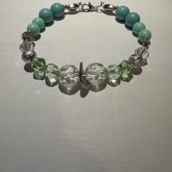 Green & Clear Beaded Bracelet