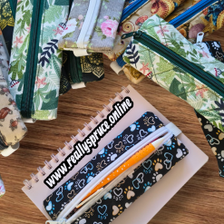 ZIPPER PENCIL POUCH BOOKMARK Planner Pen Pouch, Elastic pencil case,Bookmark with slim zipper pouch,Pencil case,Slim zipper pouch,