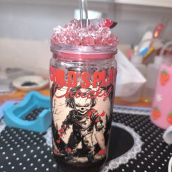 Fake Bloody Chucky Straw Cup Halloween