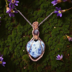 Sodalite Heart healing crystal pendant