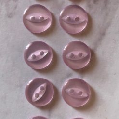 10 x New Vintage Pastel Pink Fish Eye Buttons. 11mm