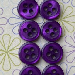 10 x New Vintage Purple Pearl Effect Buttons. 9mm.