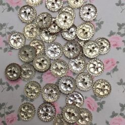10 x New Vintage 1950’s Plastic Faux Crystal Cut Glass Shirt Buttons. 11mm.