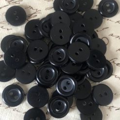 10 x New Vintage Black Buttons. 11mm