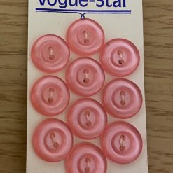 10 x New Vintage Carded Vogue Star Pink Buttons. 14mm