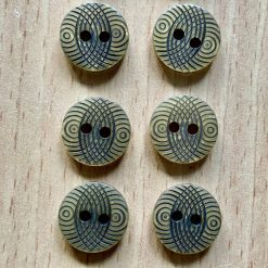 10 x New Vintage Copper Coloured Etched Buttons. 13mm.