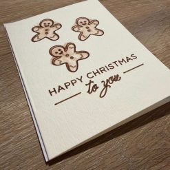 Handmade Watercolour Christmas Card with Gingerbread Men Design 1 Handmade Watercolour Christmas Card with Gingerbread Men Design 1