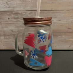 Christmas mason drinking jar