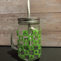 Christmas mason drinking jar
