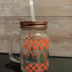 Christmas mason drinking jar