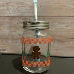 Christmas mason drinking jar