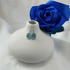 Sterling Silver Handmade Chrysoprase Gemstone Earrings