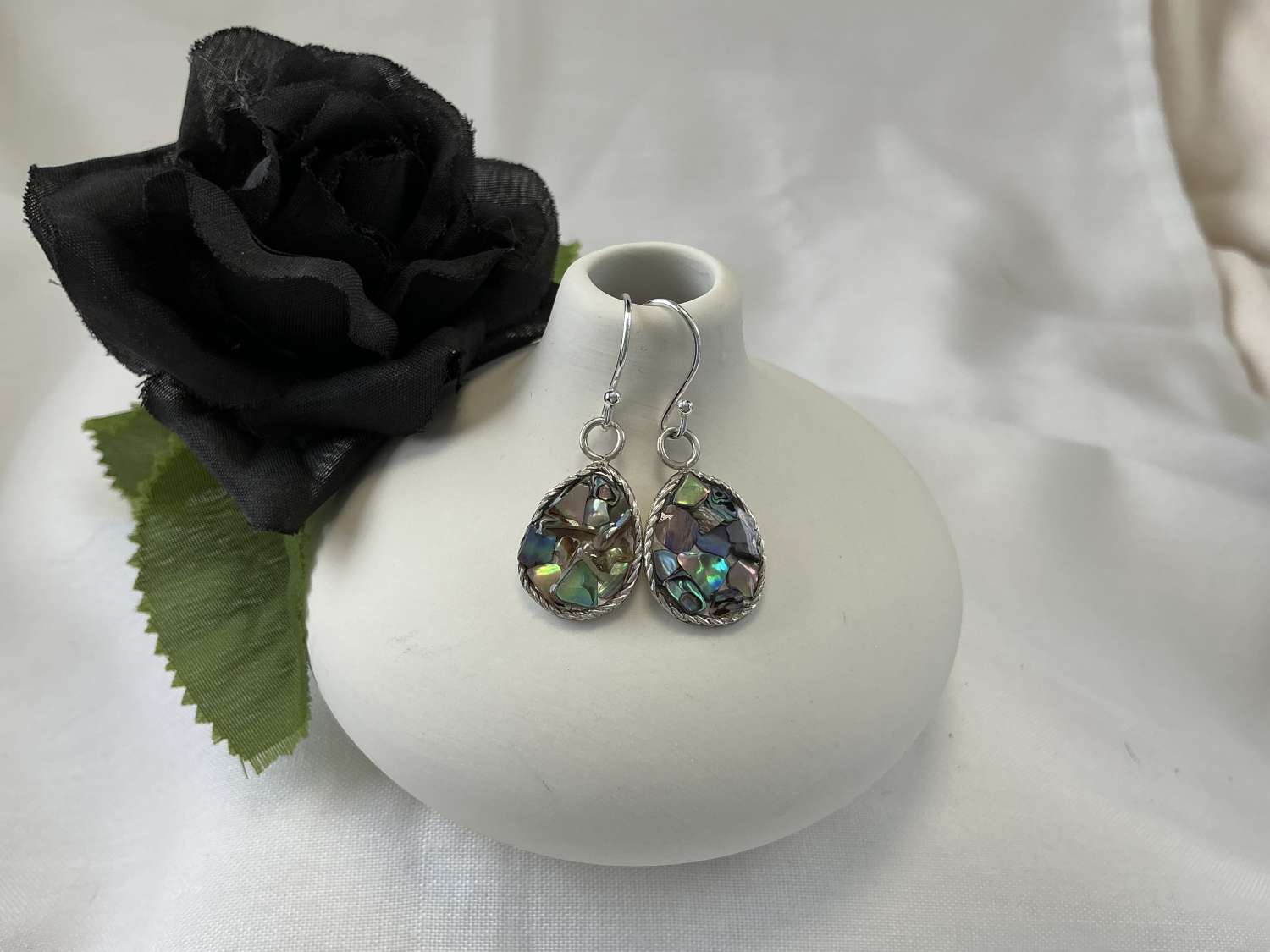 Sterling Silver Handmade Chrysoprase Gemstone Earrings Sterling Silver Handmade Chrysoprase Gemstone Earrings