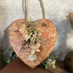 Heart Plaque with Flowers, Home Decor