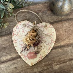 Floral Heart Plaque with Flowers, Home Decor
