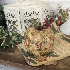 Apple, Decoupaged Christmas Decor