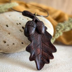 Oak leaf with two acorns