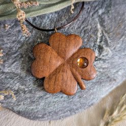 Four-leaf clover with citrine
