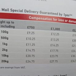 Special delivery Royal Mail by 1pm
