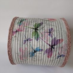 Large Upcycled Metal Tin Can Planter with Dragonfly Design | Rustic Home Décor | Eco-Friendly Wedding Centerpiece | Garden Party Planter Pot 6
