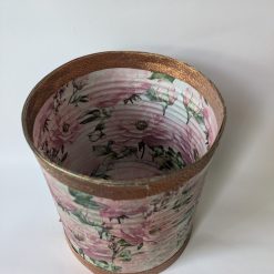 Large Upcycled Metal Tin Can Planter French Vintage Design | Rustic Home Décor | Eco-Friendly Wedding Centerpiece | Garden Party Planter Pot