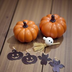 E - Faux Leather Halloween Themed Earrings