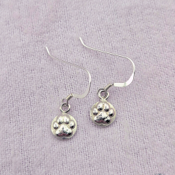 Paw Print Sterling Silver Earrings
